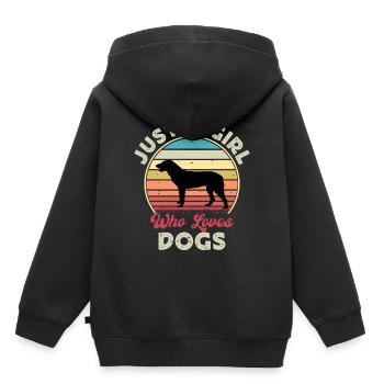 Cao De Castro Laboreiro Hund Silhouette Retro Sonne - Kinder Premium Organic Hoodie - Schwarz - Hinten - AI Model Kid Male (0cm)
