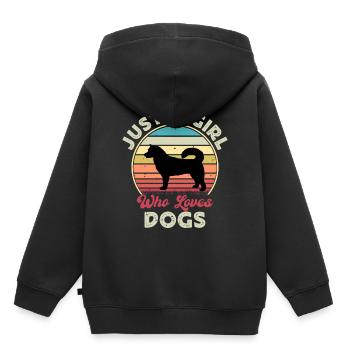 Sibérie orientale Laika Dog Silhouette Retro Sunset - Sweat Premium à capuche enfant bio - noir - Dos - AI Model Kid Male (0cm)