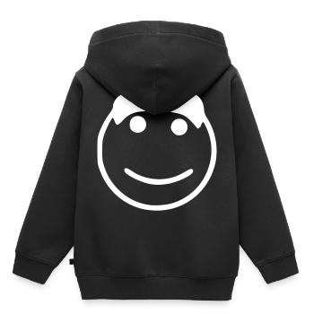 Emoji Skizze glücklich weiß - Kinder Premium Organic Hoodie - Schwarz - Hinten - AI Model Kid Male (0cm)