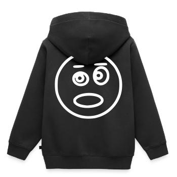 Emoji croquis blanc étonné - Sweat Premium à capuche enfant bio - noir - Dos - AI Model Kid Male (0cm)