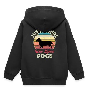 Lancashire Heeler Dog Love Silhouette Retro Sunset - Kinder Premium Organic Hoodie - Schwarz - Hinten - AI Model Kid Male (0cm)