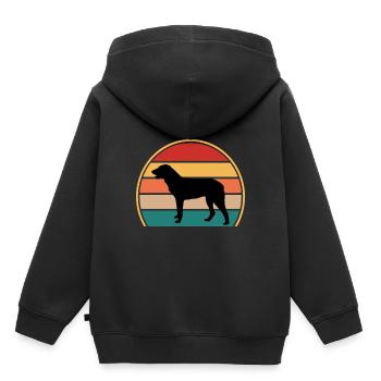 Cao De Castro Laboreiro Hund Silhouette Retro Sonne - Kinder Premium Organic Hoodie - Schwarz - Hinten - AI Model Kid Male (0cm)