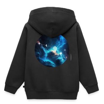 Widder - Kinder Premium Organic Hoodie - Schwarz - Hinten - AI Model Kid Male (0cm)