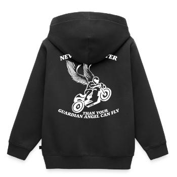 N’allez jamais plus vite que votre ange gardien ne peut voler - Sweat Premium à capuche enfant bio - noir - Dos - AI Model Kid Male (0cm)