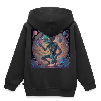 L’extraterrestre fascinant dans le cosmos coloré - Sweat Premium à capuche enfant bio - noir - Dos - AI Model Kid Male (0cm)