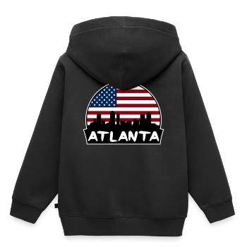 Atlanta Georgia États-Unis Flag Skyline Silhouette Voyage - Sweat Premium à capuche enfant bio - noir - Dos - AI Model Kid Male (0cm)