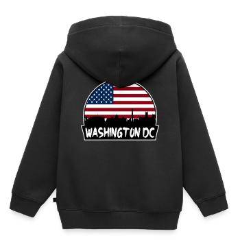 Washington Dc Washington Usa Flagge Skyline Silhouet - Kinder Premium Organic Hoodie - Schwarz - Hinten - AI Model Kid Male (0cm)