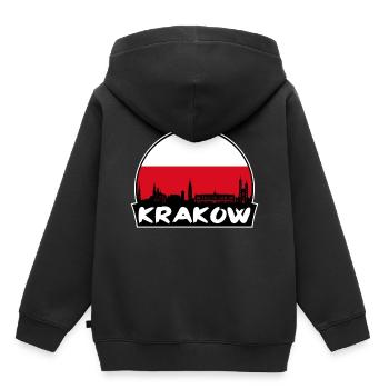 Krakau Polen Flagge Skyline Silhouette Reisen - Kinder Premium Organic Hoodie - Schwarz - Hinten - AI Model Kid Male (0cm)