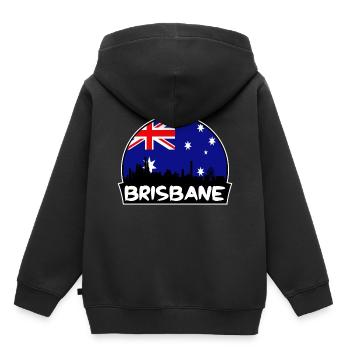 Brisbane Australien Flagge Skyline Silhouette Reisen - Kinder Premium Organic Hoodie - Schwarz - Hinten - AI Model Kid Male (0cm)