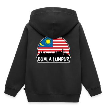 Kuala Lumpur Malaysia Flagge Skyline Silhouette Trav - Kinder Premium Organic Hoodie - Schwarz - Hinten - AI Model Kid Male (0cm)