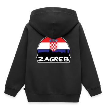 Zagreb Croatia Flag Skyline Silhouette Travel - Kids Premium Organic Hoodie - black - Back - AI Model Kid Male (0cm)