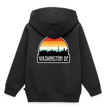 Washington Dc Washington USA Flagge Skyline Reisen S - Kinder Premium Organic Hoodie - Schwarz - Hinten - AI Model Kid Male (0cm)