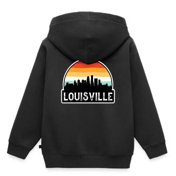 Louisville Kentucky États-Unis Flag Skyline Travel Souven - Sweat Premium à capuche enfant bio - noir - Dos - AI Model Kid Male (0cm)