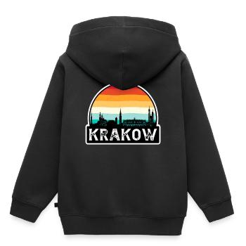 Krakau Polen Flagge Skyline Reisesouvenir - Kinder Premium Organic Hoodie - Schwarz - Hinten - AI Model Kid Male (0cm)