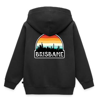 Brisbane Australien Flagge Skyline Reisesouvenir - Kinder Premium Organic Hoodie - Schwarz - Hinten - AI Model Kid Male (0cm)