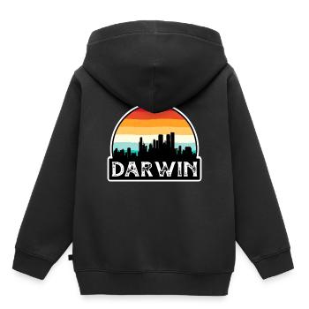 Darwin Australie Flag Skyline Souvenir de voyage - Sweat Premium à capuche enfant bio - noir - Dos - AI Model Kid Male (0cm)