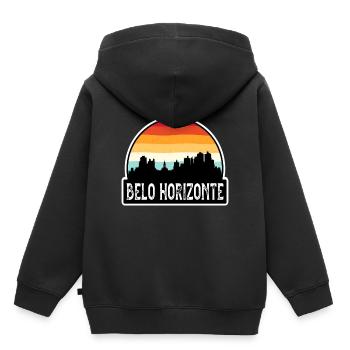 Belo Horizonte Brésil Flag Skyline Souvenir de voyage - Sweat Premium à capuche enfant bio - noir - Dos - AI Model Kid Male (0cm)