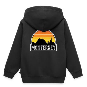 Monterrey Mexiko Flagge Skyline Reisesouvenir - Kinder Premium Organic Hoodie - Schwarz - Hinten - AI Model Kid Male (0cm)