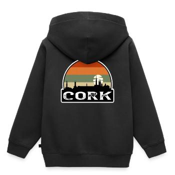 Cork Ireland Flag Skyline Travel Souvenir - Kids Premium Organic Hoodie - black - Back - AI Model Kid Male (0cm)