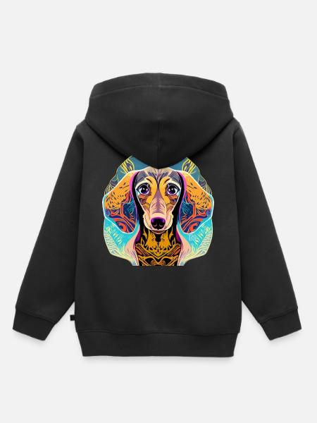 Dackel - Kinder Premium Organic Hoodie - Schwarz