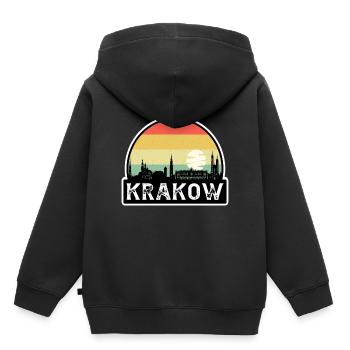 Krakau Polen Flagge Skyline Reisesouvenir - Kinder Premium Organic Hoodie - Schwarz - Hinten - AI Model Kid Male (0cm)