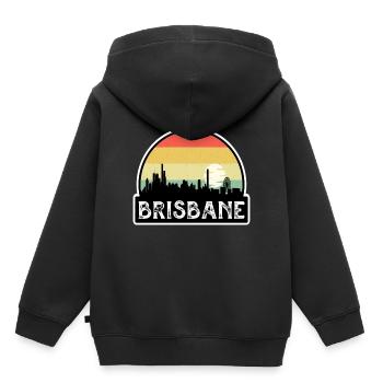 Brisbane Australien Flagge Skyline Reisesouvenir - Kinder Premium Organic Hoodie - Schwarz - Hinten - AI Model Kid Male (0cm)