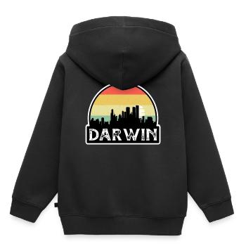 Darwin Australie Flag Skyline Souvenir de voyage - Sweat Premium à capuche enfant bio - noir - Dos - AI Model Kid Male (0cm)