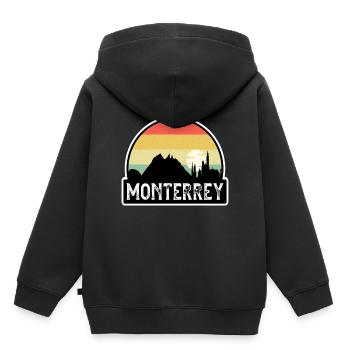 Monterrey Mexiko Flagge Skyline Reisesouvenir - Kinder Premium Organic Hoodie - Schwarz - Hinten - AI Model Kid Male (0cm)