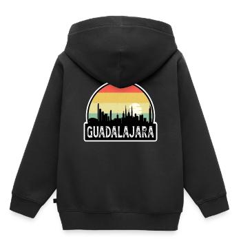 Guadalajara Mexiko Flagge Skyline Reisesouvenir - Kinder Premium Organic Hoodie - Schwarz - Hinten - AI Model Kid Male (0cm)