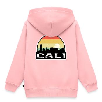 Cali Kolumbien Flagge Skyline Reisesouvenir - Kinder Premium Organic Hoodie - Rosa - Hinten - AI Model Kid Female (0cm)
