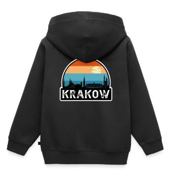 Krakau Polen Flagge Skyline Reisesouvenir - Kinder Premium Organic Hoodie - Schwarz - Hinten - AI Model Kid Male (0cm)