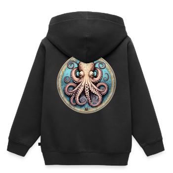 Sohn Krake: Maximus - Kinder Premium Organic Hoodie - Schwarz - Hinten - AI Model Kid Male (0cm)