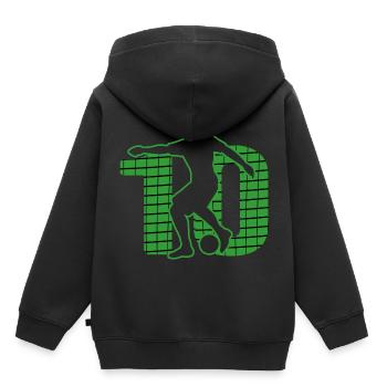 Sport de football Terrain de football Terrain de football NO.10 - Sweat Premium à capuche enfant bio - noir - Dos - AI Model Kid Male (0cm)