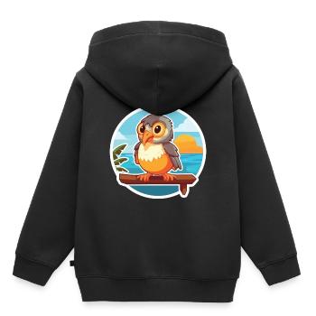 Cuckoo Funny Cartoon Kawaii Beach Illustration - Kids Premium Organic Hoodie - black - Back - AI Model Kid Male (0cm)
