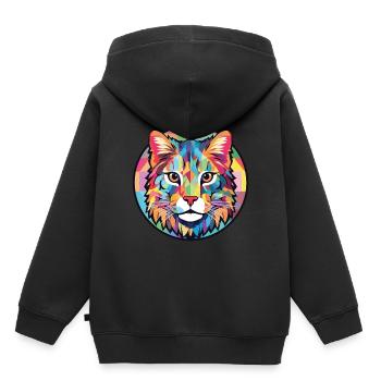 Australian Spotted Mist Cat Colorful Watercolor - Kids Premium Organic Hoodie - black - Back - AI Model Kid Male (0cm)