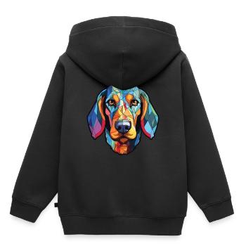 American Blue Gascogne Hund Rasse Aquarell - Kinder Premium Organic Hoodie - Schwarz - Hinten - AI Model Kid Male (0cm)