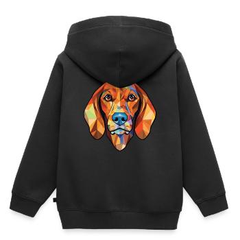 Bosnischer rauer Jagdhund Hunderasse Aquarell - Kinder Premium Organic Hoodie - Schwarz - Hinten - AI Model Kid Male (0cm)