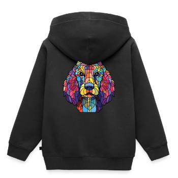 Corded Poodle Dog Breed Watercolor Illustration - Kids Premium Organic Hoodie - black - Back - AI Model Kid Male (0cm)