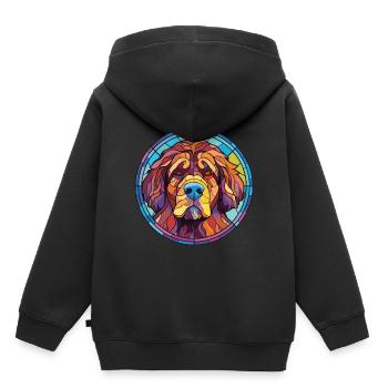 Tibetischer Mastiff Hunderasse Aquarell Illustration - Kinder Premium Organic Hoodie - Schwarz - Hinten - AI Model Kid Male (0cm)
