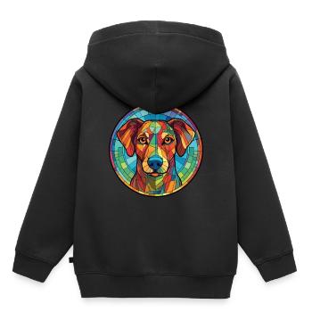 Alano Español Hunderasse Aquarell Illustration - Kinder Premium Organic Hoodie - Schwarz - Hinten - AI Model Kid Male (0cm)
