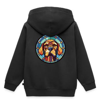 Illustration à l’aquarelle de race de chien de combat de Cordoue - Sweat Premium à capuche enfant bio - noir - Dos - AI Model Kid Male (0cm)