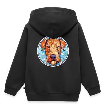 Irish Terrier Hunderasse Aquarell Illustration - Kinder Premium Organic Hoodie - Schwarz - Hinten - AI Model Kid Male (0cm)