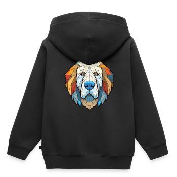 Pyrenäen-Mastiff-Hunderasse Aquarell-Illustration - Kinder Premium Organic Hoodie - Schwarz - Hinten - AI Model Kid Male (0cm)