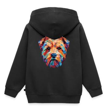 Norfolk Terrier Hunderasse Aquarell Illustration - Kinder Premium Organic Hoodie - Schwarz - Hinten - AI Model Kid Male (0cm)
