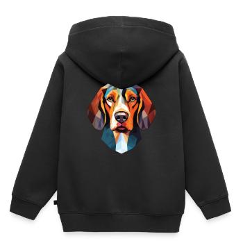 Sibirischer dreifarbiger Hund Hunderasse Aquarellglas - Kinder Premium Organic Hoodie - Schwarz - Hinten - AI Model Kid Male (0cm)