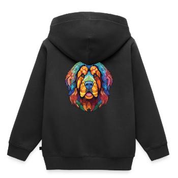 Tibetischer Mastiff Hunderasse Aquarell Illustration - Kinder Premium Organic Hoodie - Schwarz - Hinten - AI Model Kid Male (0cm)