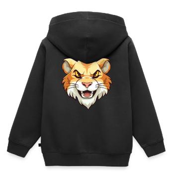 Liger Hybrid-Löwe Tiger Katze Karikatur Aquarell Kunst - Kinder Premium Organic Hoodie - Schwarz - Hinten - AI Model Kid Male (0cm)