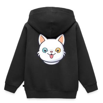 Hantilly Tiffany Katze Cartoon Aquarell Clipart - Kinder Premium Organic Hoodie - Schwarz - Hinten - AI Model Kid Male (0cm)