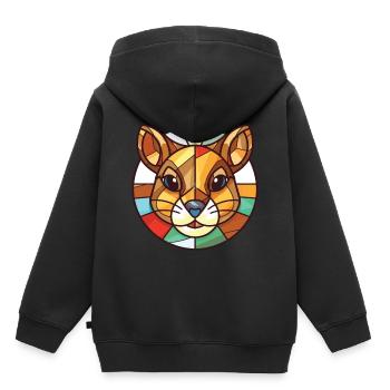 Chipmunk coloré aquarelle Animal Illustration - Sweat Premium à capuche enfant bio - noir - Dos - AI Model Kid Male (0cm)