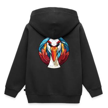 Cygne aquarelle colorée Animal animal de compagnie Illustration - Sweat Premium à capuche enfant bio - noir - Dos - AI Model Kid Male (0cm)